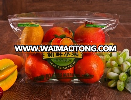 clear plastic fruit bag/zipper top bag